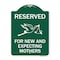 Signmission Reserved for New and Expecting Mothers, Green & White Aluminum Sign, 24" L, 18" H, GW-1824-23195 A-DES-GW-1824-23195 - alternate 1